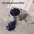 High-shine deep purple iridescent chunky nail glitter flakes for DIY nail art, shade #18 - 18 Black Purple Polarized
