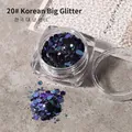 20# Professional Korean iridescent dark purple hexagonal nail art glitter sequins in a clear jar - 20 Iridescent Deep Purple