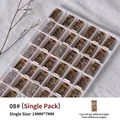 Strass en cristal rectangulaire champagne pour décoration d'ongles 3D, taille 14x7mm - Style Barre Longue (zqsp0157) / Pièce unique / Champagne
