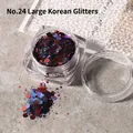 Chunky 24# hexagon nail glitter sequins in deep purple and burgundy mix for manicure - 24 Iridescent Mixed