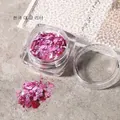 #25 Korean chunky pink hexagonal nail art glitter sequins in a clear cosmetic jar - 25 Rose Purple