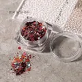 Professional reddish-brown large hexagonal nail glitter sequins #30 for DIY nail art design - 30 Iridescent Orange