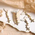 Élégant pendentif nail art queue de sirène en zircon avec incrustation de coquille blanche - Étoile Nacre Queue de Poisson Or (G503)