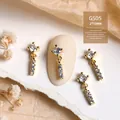 Pendentifs de luxe en zircon pour le nail art en finition dorée pour manucures élégantes - Pendentif Longue Barre Or (G505)