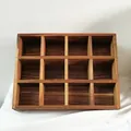 Handcrafted 12-grid acacia wood spice jar organizer rack for rustic kitchen storage - 1 Piece Acacia Wood Base