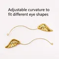 Golden wing-shaped eyelash trial tool with adjustable metal wire curve for lash display - Wing Style Display Tool