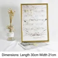 Professional magnetic nail art display board with gold metal frame and marble texture - Metal Frame Display Board (Without Magnetic Strips)