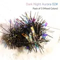 Holographic iridescent nail art tinsel shards in dark aurora style 02, mixed 3-pack set - 02# Dark Night Aurora / 3 Pieces/Pack