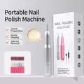 Ponceuse à ongles USB portable en argent technique avec 6 embouts et bandes abrasives - Argent Métallisé (DF102) / Ensemble de Base