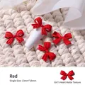Amuleto de uñas con lazo 3D rojo mate con elegante diseño de encaje para manicura - Estilo Lazo de Encaje / 1 Pieza / Rojo