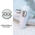 Silver hollow round nail art charm with shell inlay G0051, size 8.5x8.5mm decor - G51 / 8.5*8.5mm / Silver
