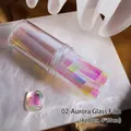 Professional 02 Aurora iridescent glass foil for nail art 4x50cm holographic DIY stickers - 02# Aurora Glass Paper / 1 Volume/Pack