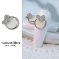 Breloque nail art cœur en argent avec zircon et nacre, taille 9.8x11mm, modèle G0053 - G53 / 9.8*11mm / Argent
