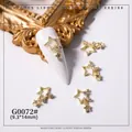 Luxury gold star-shaped nail art charms with sparkling zircon pendants for DIY manicure - Star Zirconia Pendant (G0072#)