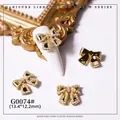 Elegant golden bow nail art charms with pearls for DIY luxury manicure decoration - Gold Pearl Bowknot (G0074#)