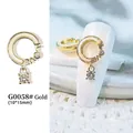 Breloque pour nail art dorée avec pendentif en zircon et incrustation de nacre fine. - G58 / 10*15mm / Or
