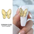 Élégante breloque d'ongle papillon en pierre œil de chat, finition dorée, 12,5 mm - G60 / 12.5*12.6mm / Or