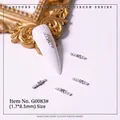 Luxury silver bar-shaped nail art charm with white pearls and zircon, model G0083 - Silver Metal Pearl (G0083 Silver)