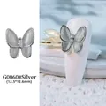 Breloque nail art papillon 3D en argent avec effet œil de chat pour votre manucure - G60 / 12.5*12.6mm / Argent