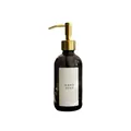 Amber glass hand soap dispenser with an elegant gold stainless steel pump head - Gold Stainless Steel Pump / 250ml (Without Sticker)