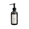 Refillable dark purple glass hand soap dispenser bottle with black pump and label - Black Stainless Steel Pump / 250ml (Without Sticker)