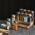 Set de 24 botes para especias de cristal 120ml con tapas de madera y estante de madera - Solo Estante de Madera