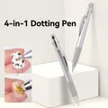 Professional 4-in-1 multi-size silver nail dotting pen for creative manicures and art - 5-in-1 Push-type Dotting Pen / Single Pack / Silver Gray (5-in-1)