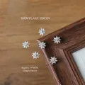 Silver snowflake zircon nail charm with pearl center for DIY manicure art decoration - Rhombic Snowflake Style (05#) / Single Piece