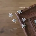 Sparkling silver snowflake zircon nail art charm, 9x9mm rhinestone decoration - Rhombic Snowflake Style (09#) / Single Piece