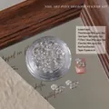 DIY wit pony nail art materiaalpakket met premium steentjes en parels voor nagels set - Pony DIY Ingelegd Materiaal Kit / ca. 10 Stuks / Wit