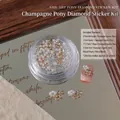 Champagne pony-thema nail art strass en parel DIY kit voor manicure decoratie - Pony DIY Ingelegd Materiaal Kit / ca. 10 Stuks / Champagne