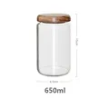 650ml διαφανές γυάλινο βάζο αποθήκευσης με καπάκι ακακίας, ύψος 15cm, διάμετρος 8,5cm - 8.5*15cm 600ml