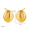 Pendientes de botón irregulares en acero inoxidable chapado en oro de 18K diseño geométrico - Pendientes de Espejo Geométricos de Acero Inoxidable