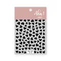 Black heart pattern nail art sticker sheet for DIY manicure with pink header packaging - Hollow Heart Pattern (42-03) / Black