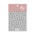Silver heart-shaped hollow nail art stickers with cute girl style aesthetic design - Hollow Heart Pattern (42-05)