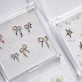 3D embossed rhinestone nail art stickers featuring colorful bow and star designs - Multicolor Bowknot Style (MD-006) / Box Packaging