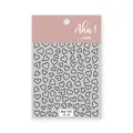 Heart pattern hollow out nail art sticker sheet in black and white minimalist style - Fine Hollow Heart (43-03)