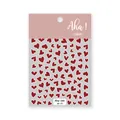 Sweet red heart pattern nail stickers for girls, professional nail art SKU variant 44-01. - Mini Heart Pave (44-01)