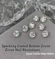 Glinsterende 6x6mm witte zirkonia strass-steentjes in kussenslijpsel voor nail art - Kussenvierkant Stijl / 6*6mm / Wit