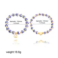 Blue and white porcelain beaded bracelet set with gold heart and letter Q charms - Two-Piece Set / Heart Letter D