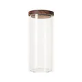 Tarro de almacenamiento de cristal de borosilicato transparente con tapa de madera para cocina - 10*25cm