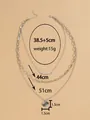 Silver multi-layered zinc alloy necklace featuring bar and hammered coin pendants - Alloy Layered Necklace (XL0203_2)