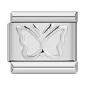Polished stainless steel butterfly charm link for Italian modular bracelet jewelry DIY - Butterfly (C0736) / Steel