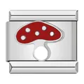 Link charm italiano a fungo in acciaio inossidabile per bracciale modulare DIY - Fungo C1348