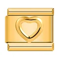 18K gold-plated heart-shaped Italian charm link for DIY personalized modular bracelets - Heart (C0738) / Gold