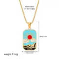 Retro tarot card sun pendant necklace, 18K gold plated stainless steel jewelry for women - The Sun Pattern (12263_31)