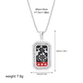 Vintage Tarot card pendant necklace in silver-toned stainless steel with dimensions - Tarot Card (Star)