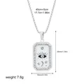 Silver tarot card pendant necklace with eye and moon motifs, stainless steel jewelry - Evil Eye