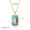 Vintage stainless steel Tarot Empress card pendant necklace with 18K gold plating finish - The Empress Pattern (12263_1)