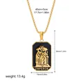 Vintage 18K gold plated stainless steel Emperor tarot card pendant necklace with measurements - The Emperor Pattern (12263_2)